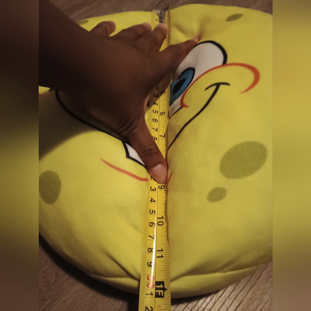 Nickelodeon SpongeBob SquarePants Cuddly  Yellow Round Plush Cloud Pillow 12in - Picture 10 of 10